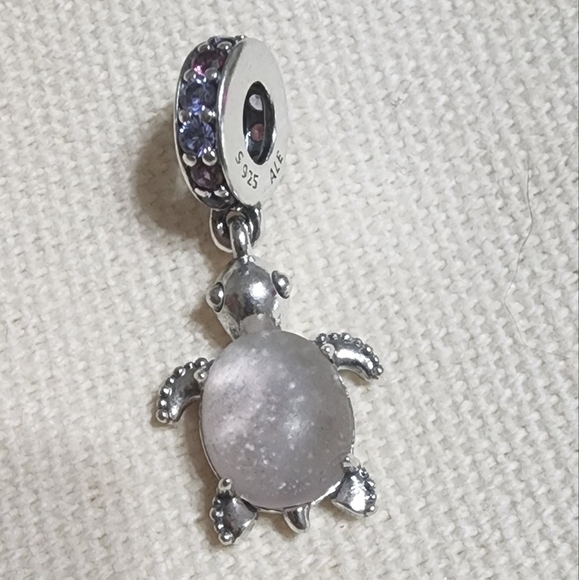 Pandora Murano Glass Pink Sea Turtle Dangle Charm - Picture 6 of 7